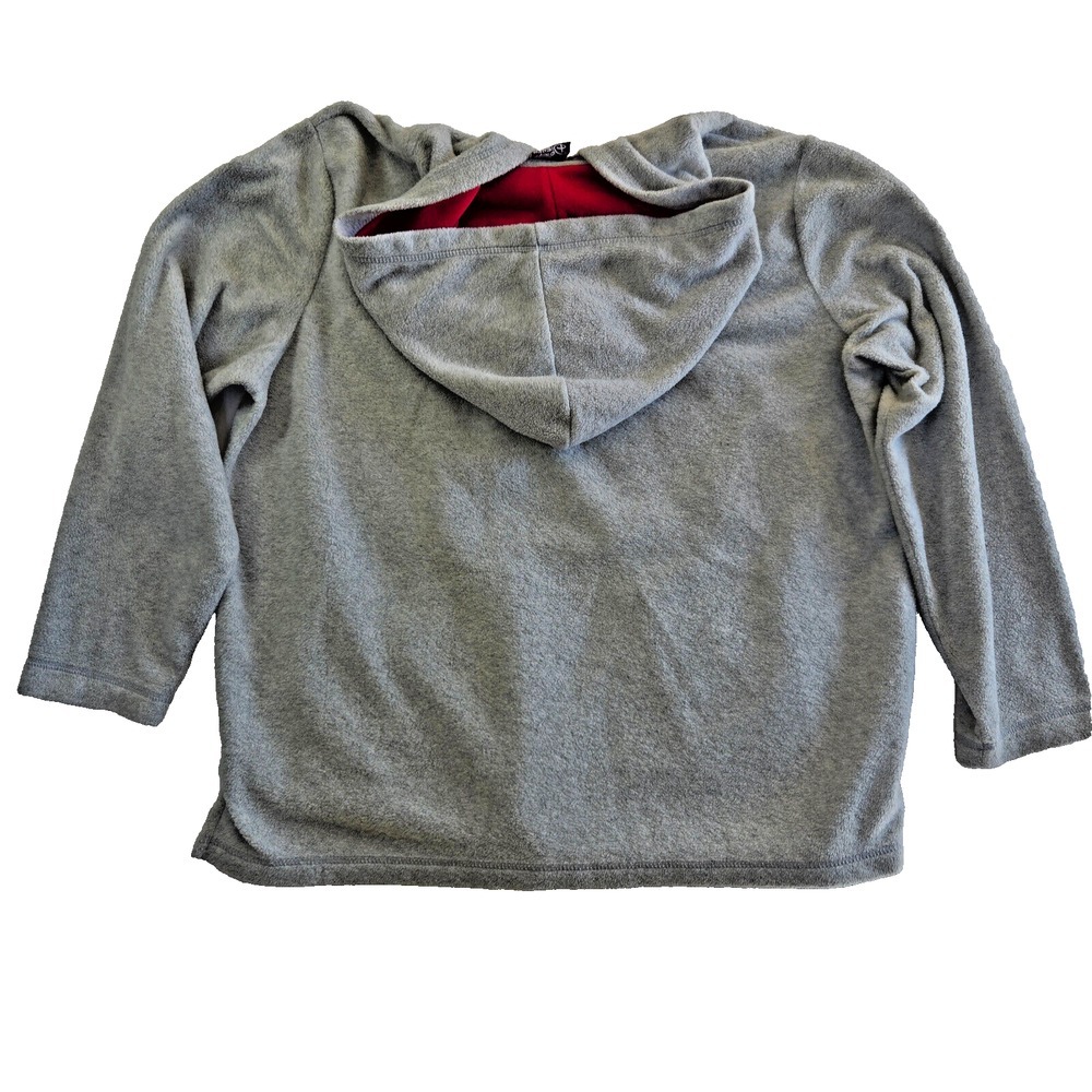 Disney Mickey Mouse Womens 2XL 1/4 Zip Fleece Hoodie Sweatshirt Gray VTG Y2K - Picture 8 of 9